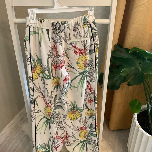 Zara Sz S Tropical Print Pants - Picture 3 of 3